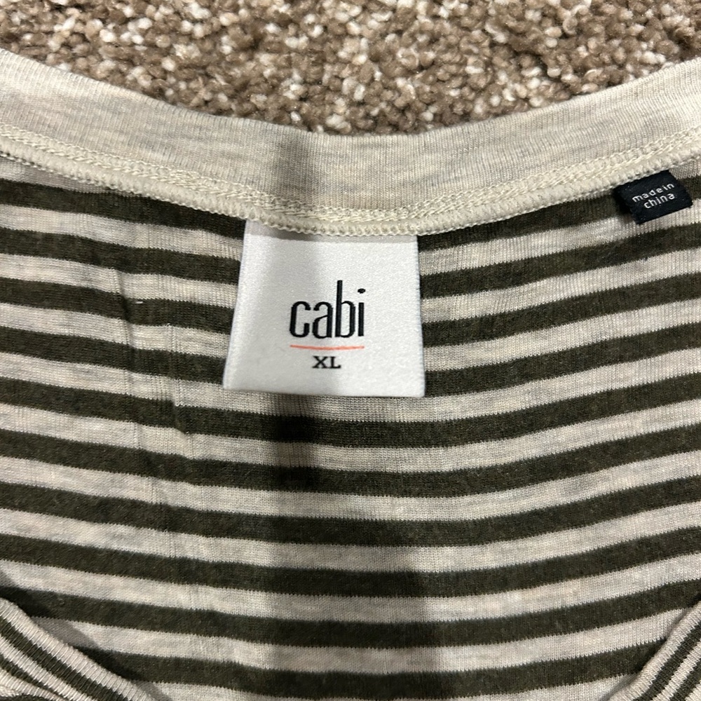 CAbi Black and White Striped Tank Top - Picture 2 of 3